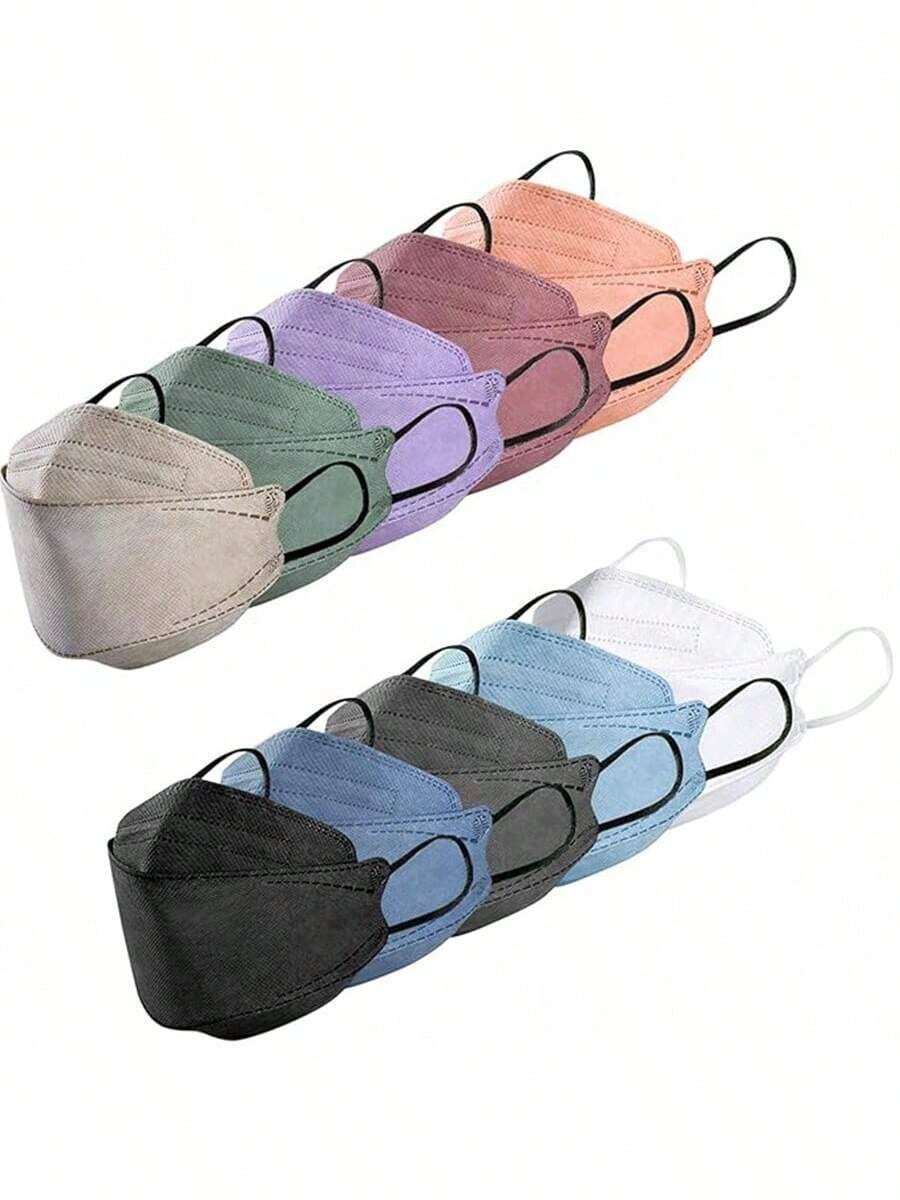 10 件/30 件/50 件 KF94 一次性口罩，彩色 3D 鱼型口罩，4 层防护口罩，适用于成人男女