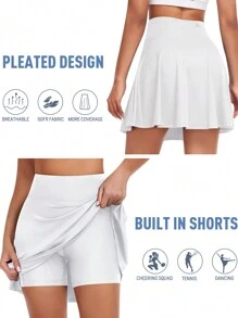 JoyGirl Knee Length Skorts Skirts For Women With Shorts High Waisted 20" Tennis Skirts Athletic Golf Skirt Workout Skort With Pockets