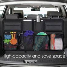 Accesorios para automóvil - Organizador de maletero universal ajustable, bolsa de almacenamiento para asiento trasero, red de alta capacidad de uso múltiple, organizador para respaldo de asiento de automóvil Oxford, accesorio de viaje con enfriamiento