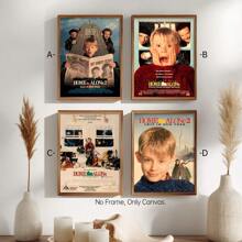 1/6Pcs Home Alone - Movie Posters Wall Arts - 90's Movie Posters - Canvas Wall Decorate - Home Alone Movie Poster For Living Room Bedroom Decor Gifts Birthday Graduation
