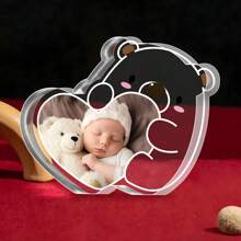 1 pieza Placa de oso de peluche personalizada con amor - Ornamento personalizado de acrílico para anuncio de embarazo, calidez familiar y arte romántico, ideal para revelar a un bebé, Día de San Valentín, Día de la Madre, regalo de cumpleaños, decoración del hogar para regalos para padres en espera, Graduación, Multifuncional, regalo ideal para ella, novio, papá, novia, mamá, familia, amigos, salón de té, hogar, jardín, oficina, para aniversarios, para el Día de San Valentín, para el Día de la Madre, para los cumpleaños, para el Día del Padre, para la graduación, para bodas, para el día del hogar.
