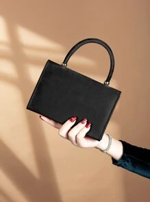 Sac de soirée en velours côtelé fascinant et élégant, sac parfait pour les banquets et les fêtes, luxueux et noble, convient pour assortir les robes de mariée et les robes de soirée, c'est le cadeau idéal pour les femmes pour la Saint-Valentin. - Noir - Voir 7