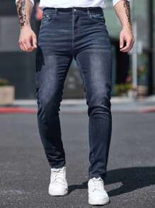 Nuevos Jeans de Corte Slim de Marca de Moda 2025, Pantalones Largos Informales de Estilo Retro Americano, Otoño/Invierno, Múltiples Colores