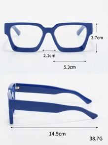 1 pieza Montura de gafas ópticas cuadrada retro azul para hombre, adecuado como regalo tanto para hombres como para mujeres