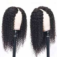 200% Density Deep Wave V Part Wig Human Hair No Leave Out Brazilian Glueless Curly Wave Upgrade U Part V Part Wigs For Women Human Hair Natural Color Curly Human Hair For Women Unprocessed Brazilian Virgin Glueless Human Hair V Part Wig Straight Human Hair Wigs Natural Color 22-28 Inches Water Wave Wig