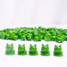 10/20/30pcs Resin Mini Green Frog Figurines, Small Sculpture Ornament Animal Model For DIY Landscape, Home Decoration Accessories