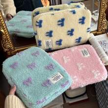 1 件韩国毛绒蝴蝶结 iPad 平板电脑包 Ins 风格笔记本电脑 11/13 英寸电脑内包防震防摔 - 彩色 - 查看 2