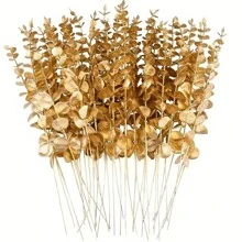 10pcs Artificial Money Tree Leaves, Fake Eucalyptus Stems, Artificial Plants For Home, Wedding, Flower Arrangement, Greenery Decor, Home Floral Decor
