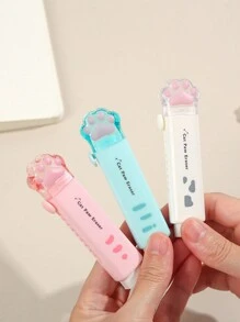 1 pieza Goma de borrar de goma con diseño de pata de gato para limpiar lápices, herramientas de corrección súper lindas para estudiantes de oficina y escuela, regalos de vuelta a clases