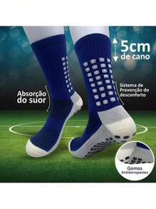 Men's Compression Sock Kit High-Top Anti-Slip Football Cotton High Quality Ventilation - Biru - View 1
