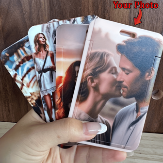 1pc Custom Work Card Holder, Photo Customization, You Can Match Lanyard, Name Letter, Pet Photo Customization, Custom Gifts, Student Card, Work Card Protective Case, Single-Sided Transparent Sliding Card Holder,Colorful,Cute,Adorable,Kawaii,Y2K,Vacay Vibes/Vacation,Leisure,Commuting,Business Casual,Custom,Personalized,Unique,Customized,Girlfriend,Boyfriend,Family,Friends,For Outdoors/Outings/Travel/Hiking/Stadium/Sports/Climbing,For Business/Commute/Work/Office,Bags & Luggage,2025 Halloween Accessories,Large Capacity