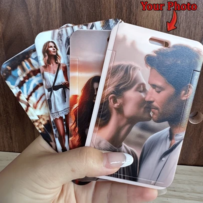 1pc Custom Work Card Holder, Photo Customization, You Can Match Lanyard, Name Letter, Pet Photo Customization, Custom Gifts, Student Card, Work Card Protective Case, Single-Sided Transparent Sliding Card Holder,Colorful,Cute,Adorable,Kawaii,Y2K,Vacay Vibes/Vacation,Leisure,Commuting,Business Casual,Custom,Personalized,Unique,Customized,Girlfriend,Boyfriend,Family,Friends,For Outdoors/Outings/Travel/Hiking/Stadium/Sports/Climbing,For Business/Commute/Work/Office,Bags & Luggage,2025 Halloween Accessories,Large Capacity