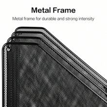 Mesh Magazine File Holder, Desk Organizer File Folder Document Rack For Office Organization And Storage, 3 Vertical Compartments, Black - Black - View 3