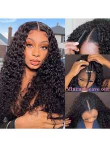 200% Density Deep Wave V Part Wig Human Hair No Leave Out Brazilian Glueless Curly Wave Upgrade U Part V Part Wigs For Women Human Hair Natural Color Curly Human Hair For Women Unprocessed Brazilian Virgin Glueless Human Hair V Part Wig Straight Human Hair Wigs Natural Color 22-28 Inches Water Wave Wig