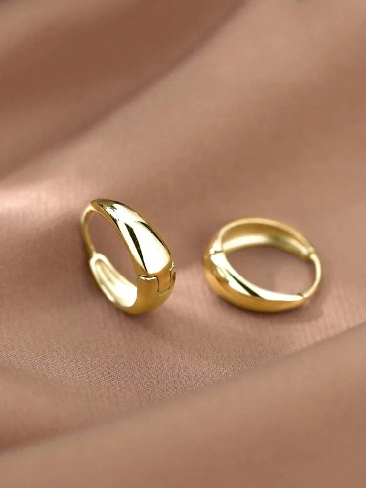 eTel LiKe 1 par de pendientes geométricos de aro elegantes, joyería para uso diario de mujeres - Plateado - Añade 8