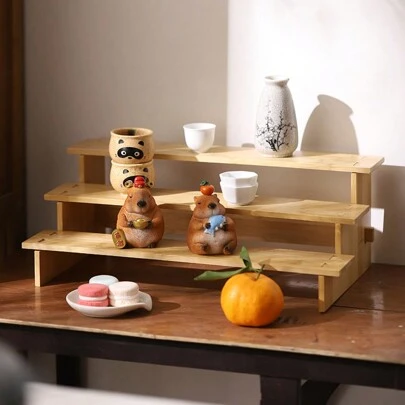 3 层竹制储物架、烘焙甜点架、调味瓶架、厨房桌面收纳架、可拆卸，非常适合储存节日糖果、零食、面包店展示、礼品选择