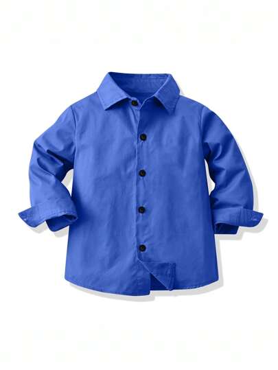 Tween Boy Long Sleeve Shirt, Children Solid Color Casual Shirt, School/Performance Wear, Sizes 8-16