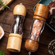 Salz und Pfeffermühle,Holz Gewürzmühle mit Keramikmahlwerk,Einstellbarer Schleifgrad,Gewürzmühlen 2er-Set,Manuelle Salzmühle,tklare Schicht