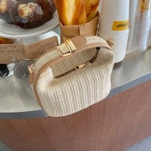Straw Crossbody Bag - Màu be - Xem 3