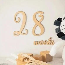 A Set Of 19pcs Baby Milestone Numbers Wooden Milestones Newborn Photography Prop Wooden Milestone Monthly Card Baby Shower Easter Gifts Things For Girls/Boys