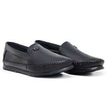 Men's Genuine Leather Moccasins For Everyday Use - 100黑色 - 查看 3