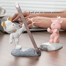 1pc Cute Bear-Shaped Phone Holder, Compatible With Smartphones And Tablets, Suitable For Desk, Bedside, Living Room, Study, Bedroom, Gift
