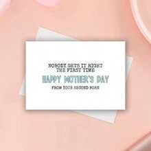 Tarjetas divertidas del Día de la Madre, tarjetas para mamá, nadie lo hace bien a la primera vez, de hija, de hijo, regalos del Día de la Madre - multicolor - Ver 10