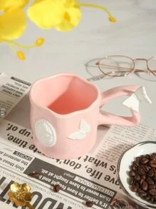 1 Peça Caneca Cerâmica 3D de Borboleta, Adequada para Água, Café, Leite, Xícaras de Chá, Presentes Personalizados, Presentes para Mulheres, Presentes para Mães, Presentes de Aniversário