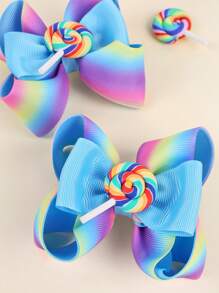 2 pièces Pinces à cheveux colorées en forme de nœud pour filles, accessoires en forme de sucette en tissu, jolies barrettes pour les meilleures amies, cadeaux d'automne et d'hiver