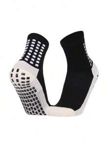 Men's Compression Sock Kit High-Top Anti-Slip Football Cotton High Quality Ventilation - Hitam - View 2