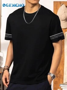 GEMCHO Men's Vintage Streetwear Silhouette Illusion Thermal Imaging Character Printed Short Sleeve T-Shirt, Summer, School - Black - View 7