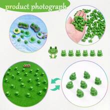 10/20/30pcs Resin Mini Green Frog Figurines, Small Sculpture Ornament Animal Model For DIY Landscape, Home Decoration Accessories
