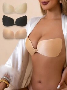Sujetador autoadhesivo sin espalda para mujer, push-up, invisible, sin tirantes, transpirable y anti-caída, adecuado para vestidos de novia