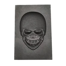 1pc High Density Skull Shaped Graphite Casting Mold, Suitable For Gold And Silver - Complex Design, Metal Tool For Smooth Casting, Perfect For DIY Jewelry And Decor, Casting Tool, Skull Shaped - Black - View 1