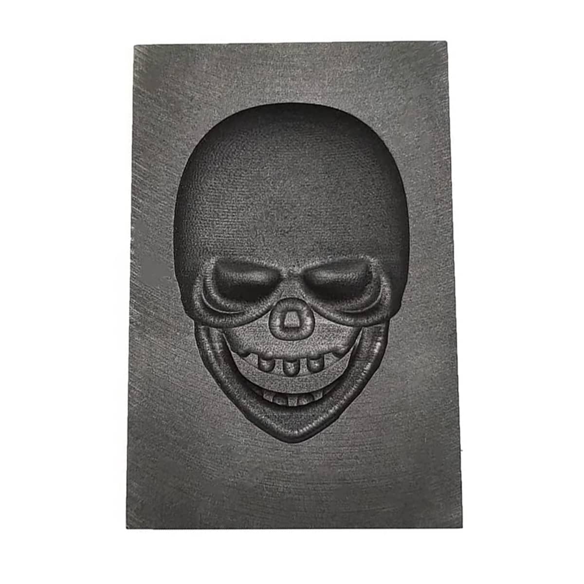 1pc High Density Skull Shaped Graphite Casting Mold, Suitable For Gold And Silver - Complex Design, Metal Tool For Smooth Casting, Perfect For DIY Jewelry And Decor, Casting Tool, Skull Shaped - Black - View 1