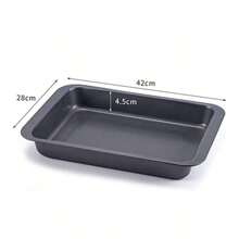 1 Pieza Bandeja Rectangular Antiadherente para Hornear Pasteles - Hecha de Acero al Carbono, Herramienta de Cocina de 42 cm - Negro - Ver 8