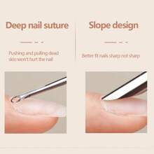 Cuticle Pusher Remover Manicure Sticks Tool Nail Art Tool,Nail Cuticle Pusher For Fingernails And Toenails,Stainless Steel Dual Head Cutter And Trimmer Manicure And Pedicure Tool For Fingernails And Toenails