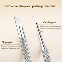 Cuticle Pusher Remover Manicure Sticks Tool Nail Art Tool,Nail Cuticle Pusher For Fingernails And Toenails,Stainless Steel Dual Head Cutter And Trimmer Manicure And Pedicure Tool For Fingernails And Toenails