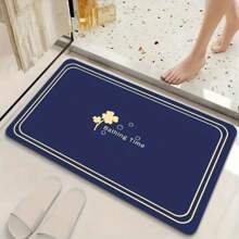 1 pieza Alfombra de baño ultra absorbente antideslizante, alfombra de gel de sílice de unicolor minimalista moderna, felpudo de secado rápido, para uso doméstico, fácil almacenamiento, decoración del hogar, alfombra de baño, alfombra de piso, alfombra de puerta de verano