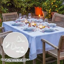 6/12/24/30/36/48 Stück durchsichtige Tischdeckenklammern, rutschfeste Plastik Tischdeckenhalter, Heim- und Esszimmer Eckhalter, klare Tuchgreifer, Camping-Zubehör für Familien Outdoor-Restaurants