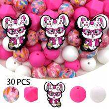 30pcs/52pcs Bunny Egg Shape Silicone Bead Set, Easter Jewelry DIY Gift, Suitable For Necklace, Bracelet, Home Decor - Ideal Handmade Gift