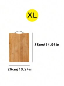 1pc Natural Bamboo Cutting Board, Rectangular Wooden Chopping Board For Kitchen, Home & Hotel Use, Size S/M/L/XL
