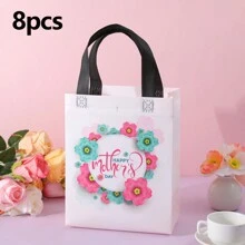 4/8pcs Mid-Size Mother's Day Gift Bags, Mother's Day Commemorative Shopping Bags For Mom, Flower Bags - A Great Gift, 4 Different Patterns, 7.8x10.2x4 Inches - Multicolor - View 11