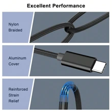 USB-C 转 Aux 线缆 3.5 英尺，Type-C 转 3.5 毫米公头耳机音频插孔线/Aux 插孔线/3.5 毫米耳机车载立体声线，与其他 USB C 转 3.5 毫米 Aux 线缆相比兼容性更高，兼容大多数 Type C 手机 - 黑色 - 查看 6