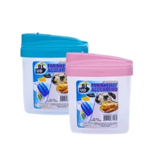 1kg Plastic Flour And Sugar Bowl With Lid And Manual Dispenser - 綠色 - 查看 2