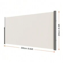 KFFKFF Retractable Side Awning Outdoor Privacy Screen Dimensions Include 79''x 236'' 71''x 138'' 79''x 118'' 79''x 236'' 71''x 118'' 63''x 118'' 71' 'x 138'' 79''x 118'' 180g Polyester Water-Proof Retractable Patio Screen UV 30+ Room Divider Wind Screen For Patio Backyard Balcony Beige Or Gray