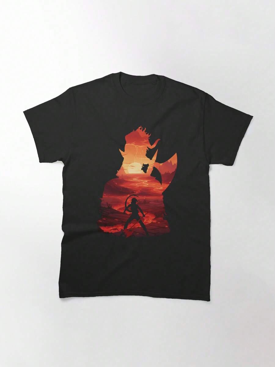 Baldurs Gate 3 - Karlach *Negative Illusion* Classic T-Shirt, Women's T-Shirt, 220g Pure Cotton, Casual Crew Neck, Great For Street Style And Everyday Wear. - Black - View 1