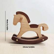 1pc Đồ trang trí bàn bập bênh hình ngựa gỗ nhỏ vui nhộn Đồ trang trí để bàn Quà tặng nhỏ bằng gỗ Đồ trang trí - ngựa thành Troy - Xem 5
