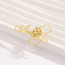 1pc Personalized Stainless Steel Custom Name Letter Brooch, Initials Brooch Pin, Women's Fashion Accessories For Clothing, Perfect Gift For Women