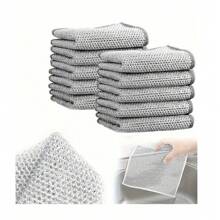 10pcs Non-Scratch Wire Dishcloth, Multipurpose Wire Dishwashing Rags For Wet And Dry, Easy Rinsing, Soft Wire Cleaning Cloth Wire Dish Towels, Scrubs & Cleans For Metal, Kitchen, Dishes (20*20)